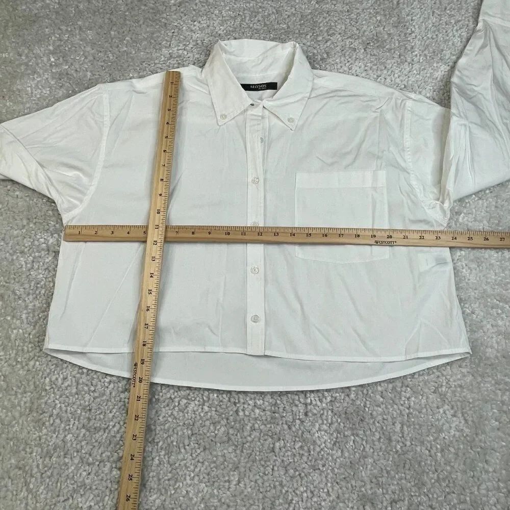 Mayson The Label White Button Up Cropped Shirt - Picture 7 of 7